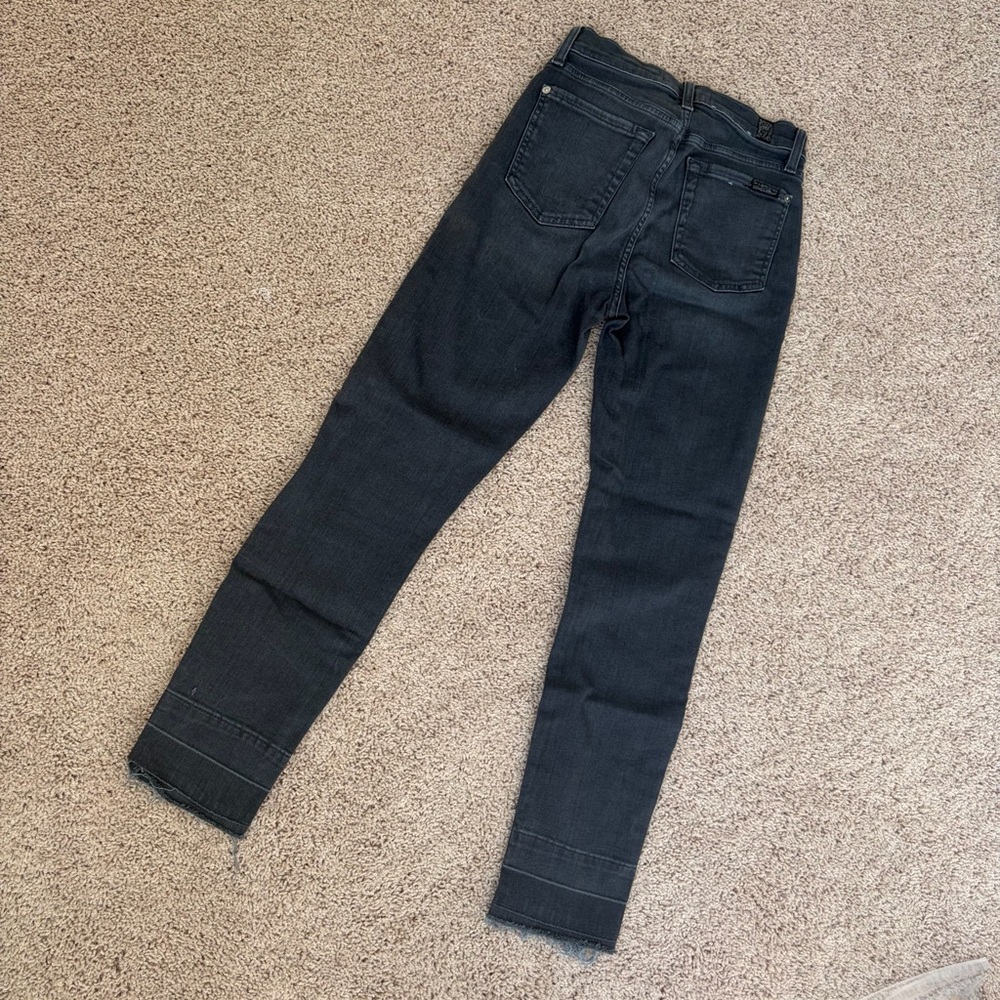 7 for all mankind. Women's /Dark Gray/Black Ankle Jeans size 24 - Picture 2 of 12